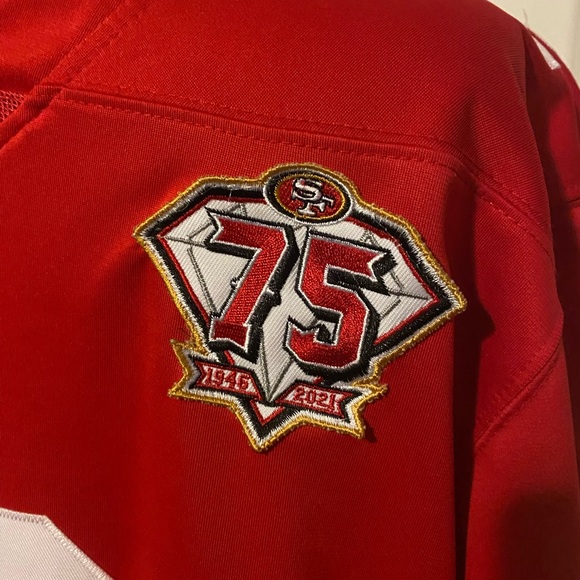Men's Nike Jimmy Garoppolo Red San Francisco 49ers 75th Anniversary Ltd. Jersey - Picture 3 of 9
